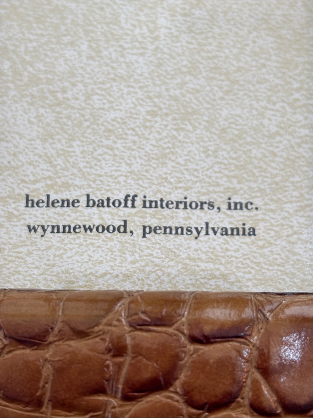 Helene Batoff Interiors Tan Croc-Embossed Home Accent